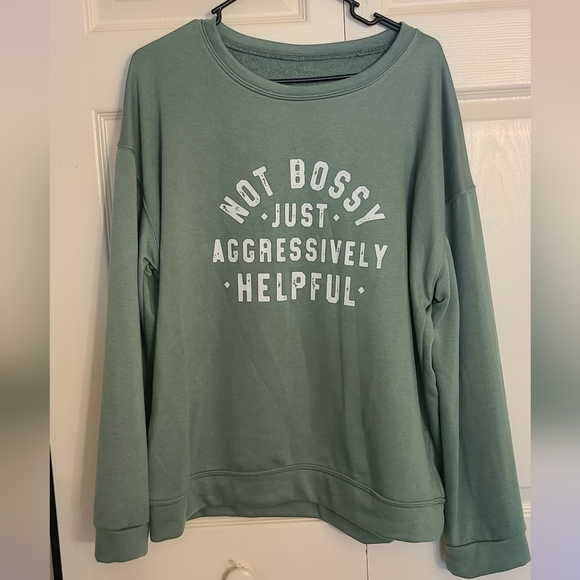 Tops - Light green funny sweatshirt